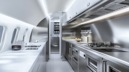 Modern Kitchen in Private Jet