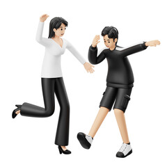 3D Character Couple Dancing Together