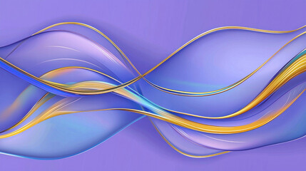 Abstract purple and gold wave design.