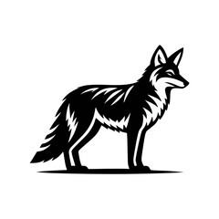Fototapeta premium Coyote logo icon black white design