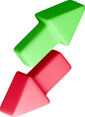 3D green up and red down arrow.