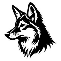 Fototapeta premium Coyote logo icon black white design