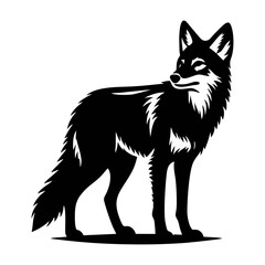 Obraz premium Coyote logo icon black white design