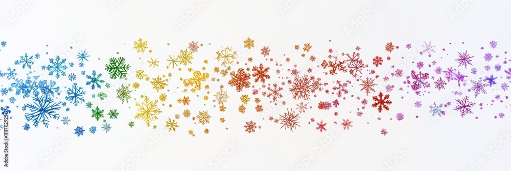 Aufkleber rainbow colored snowflakes with detailed patterns create a lively atmosphere while leaving open spac