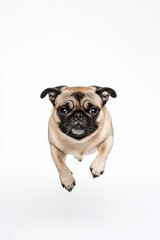 Obraz premium 白背景のパグ