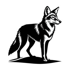 Coyote logo icon black white design