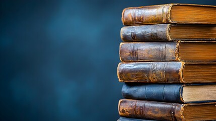 Fototapeta premium Stacked Antique Books with Rich Textures and Colors