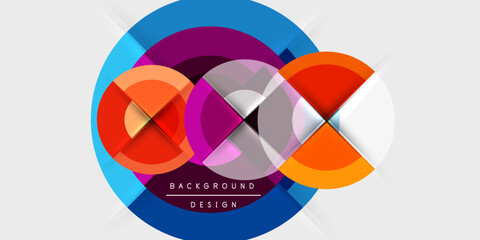 Circle and semi circle geometric background. Vector Illustration For Wallpaper, Banner, Background, Card, Book Illustration, landing page