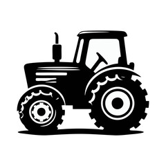Obraz premium Tractor silhouette logo icon black white design