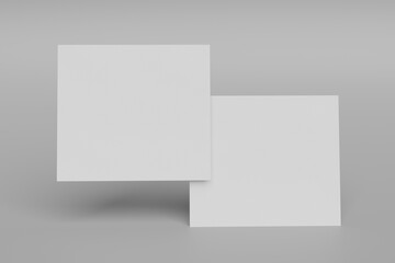 Fototapeta premium Cv, resume, letterhead, invoice mockup. Stack of A4 papers on a grey background.
