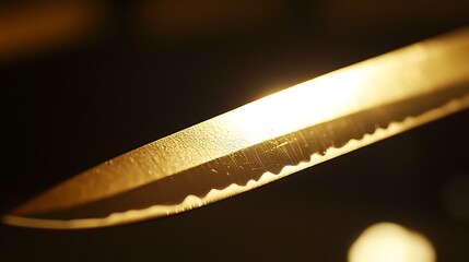 Golden Knife Blade Close Up Detail