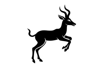 Antelope silhouette vector illustration.