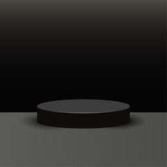 black podium for product presentation