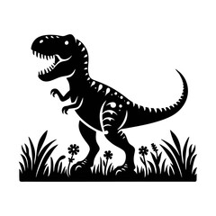 Fototapeta premium T-Rex (Tyrannosaurus Rex) silhouette logo icon black white design