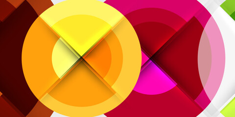 Obraz premium Circle and semi circle geometric background. Vector Illustration For Wallpaper, Banner, Background, Card, Book Illustration, landing page