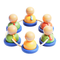 Obraz premium Solving Team Conflicts 3d cartoon style illustration 