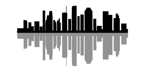 Naklejka premium Skyline city scape silhouettes vectorart