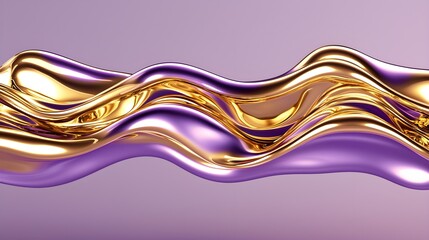 Rippled golden and purple metal surface, smooth gradient effect