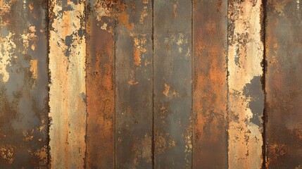 Naklejka premium Rustic weathered metal surface with vibrant colors.