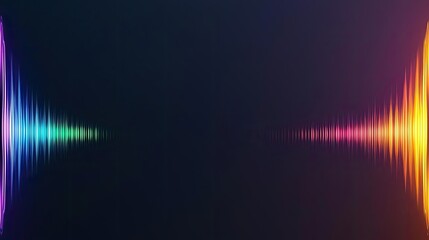 Obraz premium Colorful sound wave design on a dark background, digital art concept.