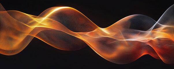 Fototapeta premium Abstract wave design with flowing colors on a dark background.
