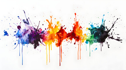 Fototapeta premium A dynamic combination of watercolor splashes followed by dripping paint