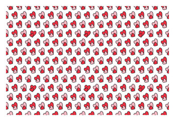 Seamless pattern with hearts. Abstract groovy background. Pink funny vector wallpaper for Valentine s Day. Perfect for packaging, fabric, greeting cards.