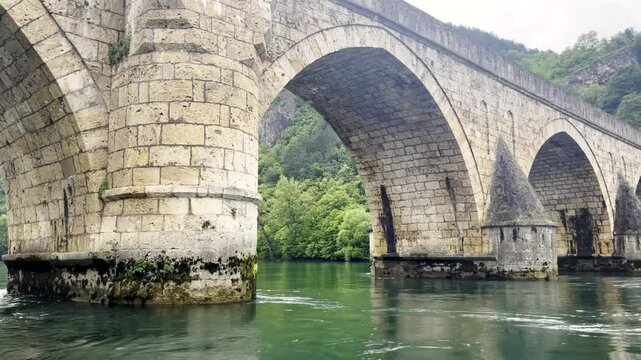 Famous Mehmed Pa&scaron;a Sokolović Bridge over Drina river in Visegrad, Republic of Srpska, Bosnia and Hercegovina.
View from river