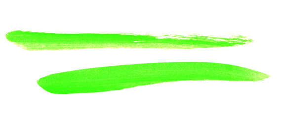 Obraz premium 2 Pinselstreifen in grün als handgemalte Markierungen