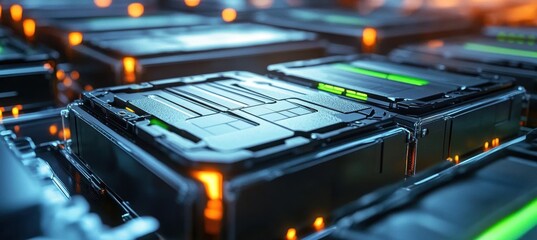 prismatic cells- rectangular lithium ion phosphate LFP batteries for modern electric vehicles and energy storage.