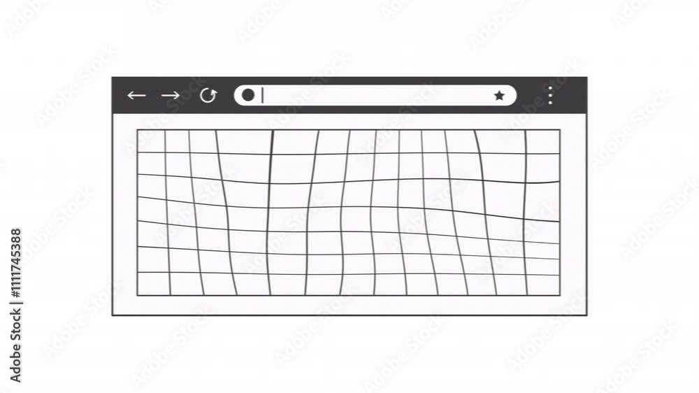 Poster animated web browser window icon in y2k style with glitch effect. alpha channel