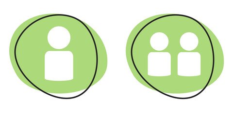 Ein und zwei Personen Buttons in grün