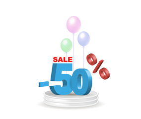 Vector, banner template design for special offers, major sales, discounts, mega-sales and online stores on a white background.