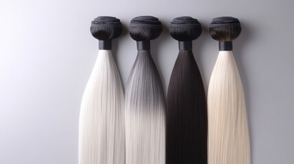 Silky Straight Ombre: Isolated on a soft gray pastel picture