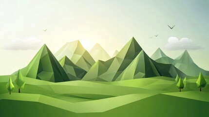 landscape with mountains and trees