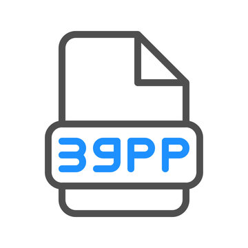 3gpp video file symbol with bright and clear color lines
