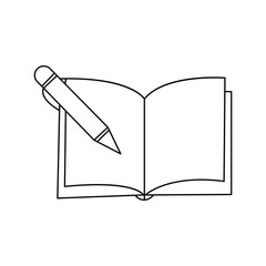 Continuous one line drawing of book opening isolated outline vector illustration

