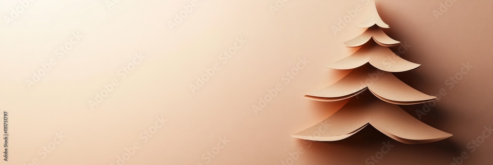Aufkleber This unique layered 3D paper Christmas tree offers a charming and versatile design with ample space for personalized text and messages. Generative AI