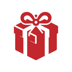 simple cristmast gift box icon vector
