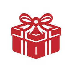 simple cristmast gift box icon vector