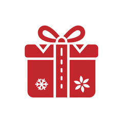 simple cristmast gift box icon vector