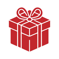 simple cristmast gift box icon vector