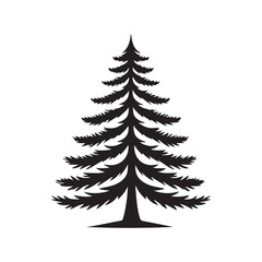 Obraz premium Christmas tree silhouette vector icon design whit a white background.