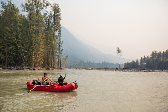 Two men rafting on the Squamish River