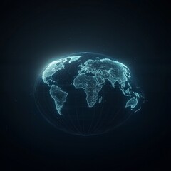 Fototapeta premium A globe with a blue light shining on it