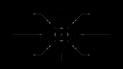 HUD target animation reveal. Aiming. Futuristic drone UI.