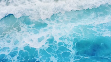 Obraz premium Soothing Turquoise Ocean Waves Gently Lapping Against the Shore, Creating a Serene Seascape Suitable for Relaxation and Coastal Aesthetic Themes