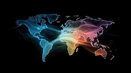 A globe with a network of lights on it