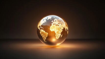 Fototapeta premium A globe with a yellowish tint is sitting on a table