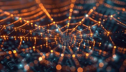Luminous Web Abstract Orange And Blue Lights